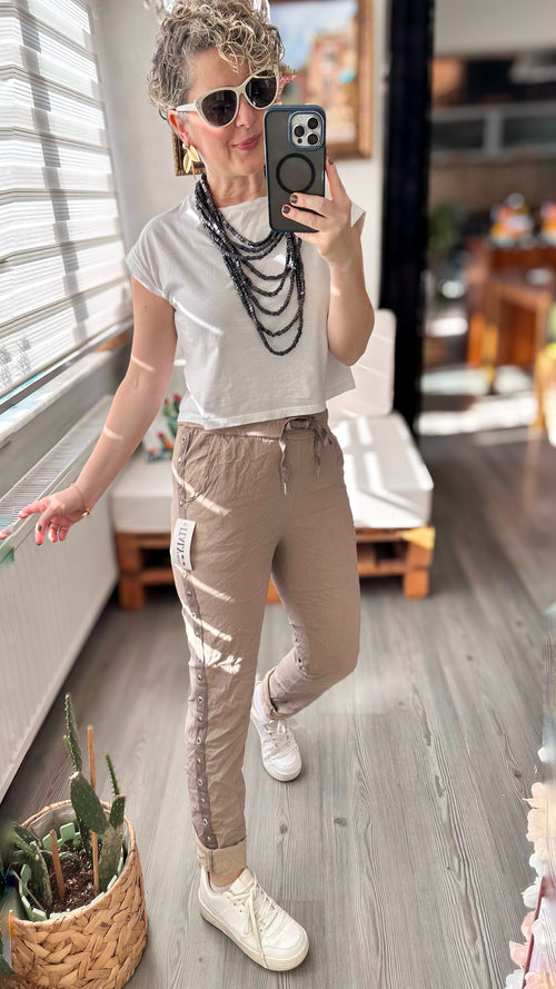 Felisa İtalyan Sihirli Zımba Detay Pantalon Fango