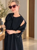Rossa | İthal %100 Kadife Ceket & Kolsuz Elbise Takımı Black
