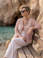 Emma İtalyan Dantel Nakışlı Ceket Pembe