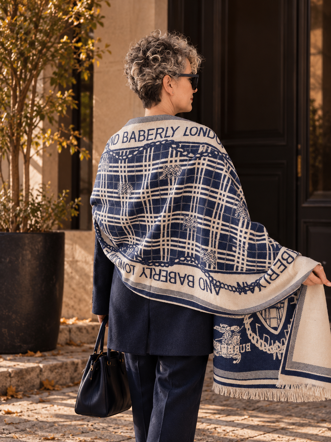 Parisienne Cashmere Lacivert/Bej