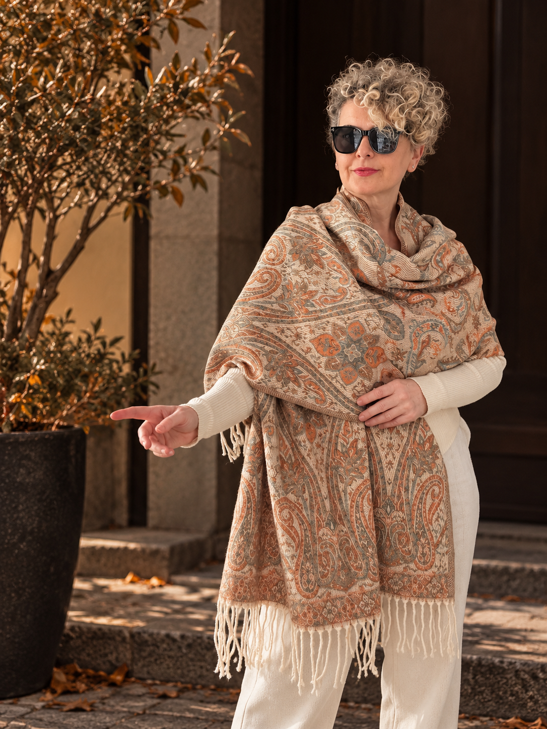Cozy Wool Şal Bej