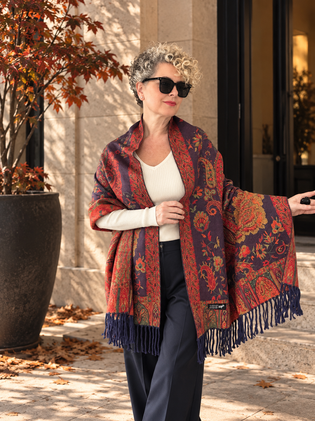 Cozy Wool Şal Lacivert