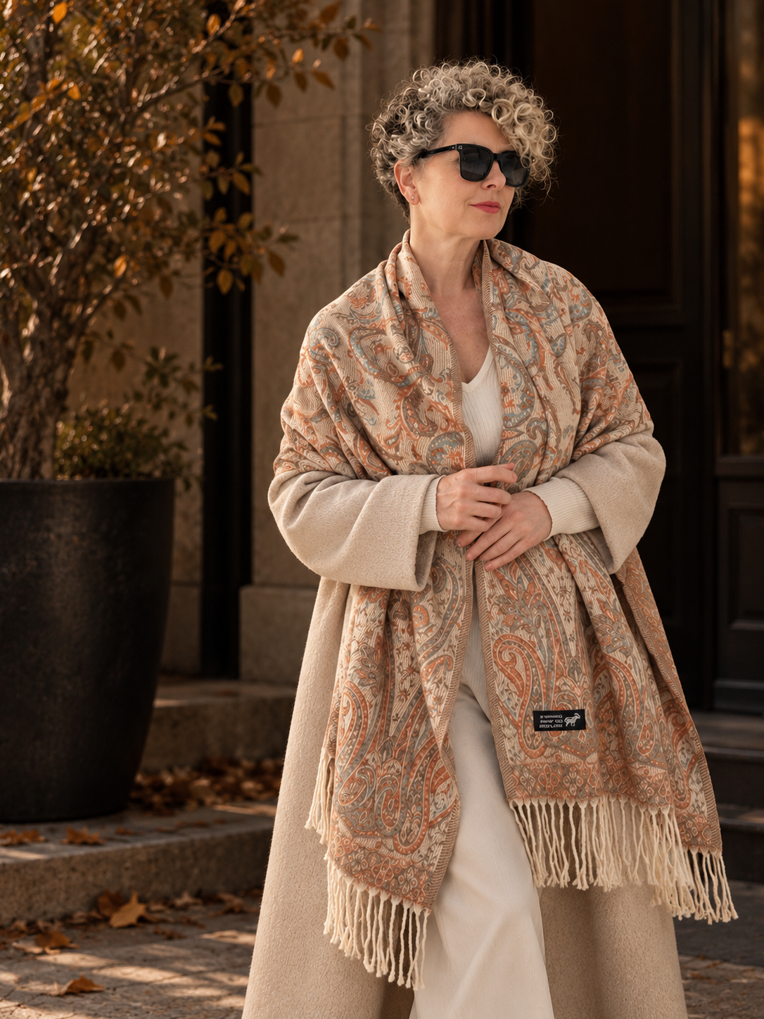 Cozy Wool Şal Bej