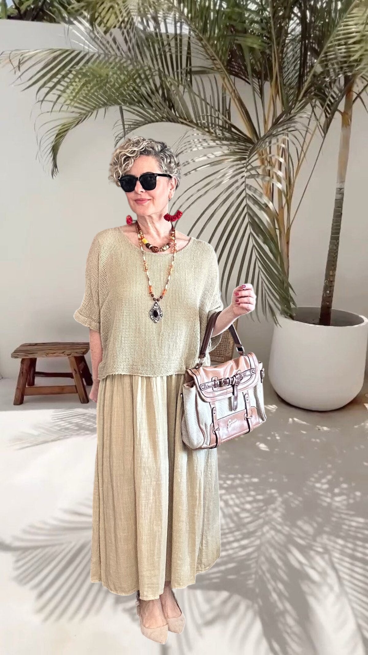 Abitare İtalyan Fisto File Detay Vip Elbise Kum Beige