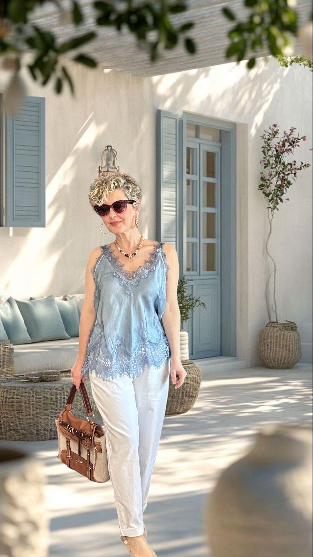 Betty İtalyan Balon Kemerli Pantolon Beyaz
