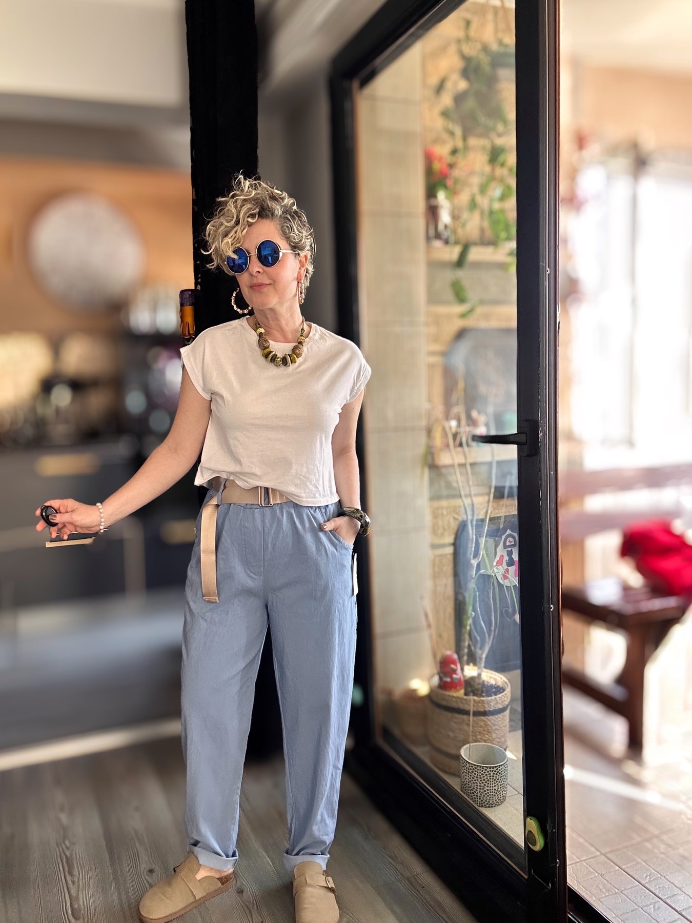 Betty İtalyan Balon Kemerli Pantolon İndigo