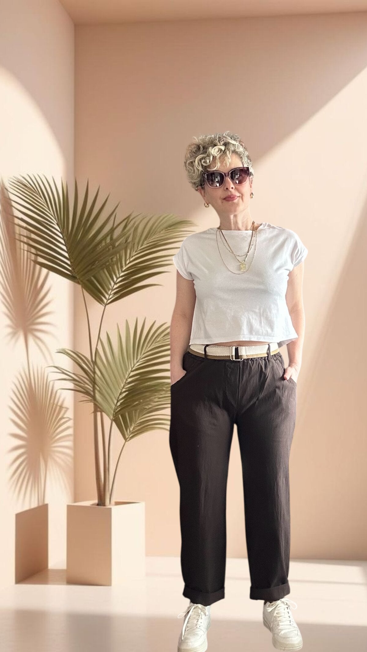 Betty İtalyan Balon Kemerli Pantolon Kahve