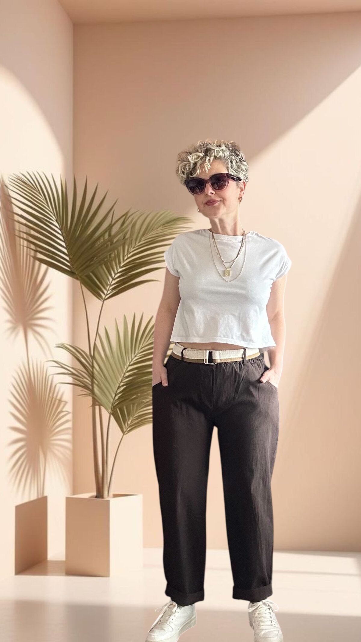 Betty İtalyan Balon Kemerli Pantolon Kahve