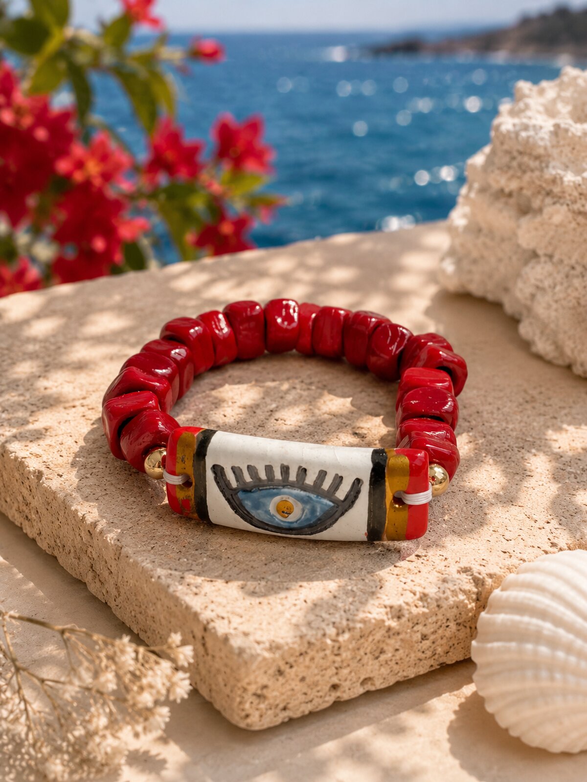 Bodrum Cam Boncuk Seramik Bilezik