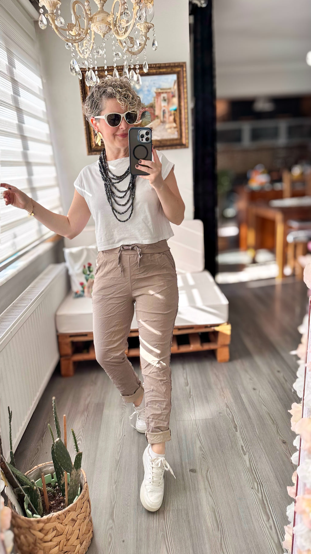 Felisa  İtalyan Sihirli Zımba Detay Pantalon Fango