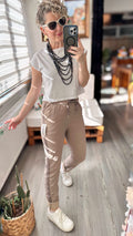 Felisa  İtalyan Sihirli Zımba Detay Pantalon Fango