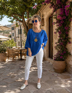 Fezza İthal Kolyeli Tasarım Bluz Sax