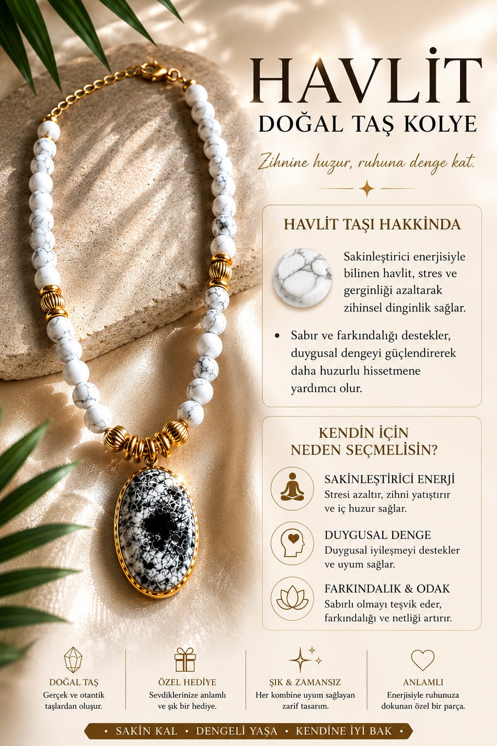 Havlit VIP Doğal Taş Kolye