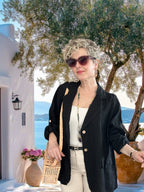 Lesso İtalyan Blazer Keten Ceket Siyah