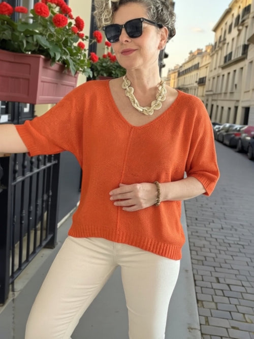 Miatta Tasarım Merserize Bluz Orange görsel 1