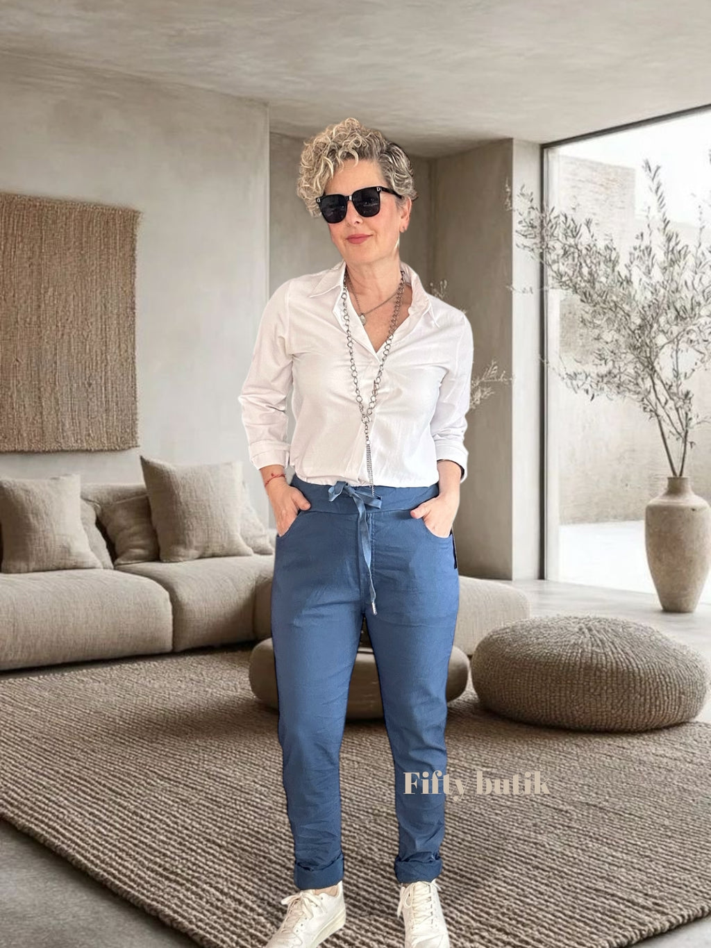 Nino İtalyan Sihirli Pantolon İndigo Mavi