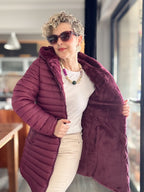 Ping İthal Çift Taraflı Anorak Peluş Uzun Mont Bordo
