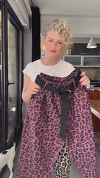 Senly İtalyan Leopar Kemerli Pantolon Bordo