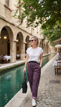 Senly İtalyan Leopar Kemerli Pantolon Bordo