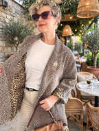 Tigre | İthal Leopar Astarlı Dokulu Blazer Ceket Camel görsel 2