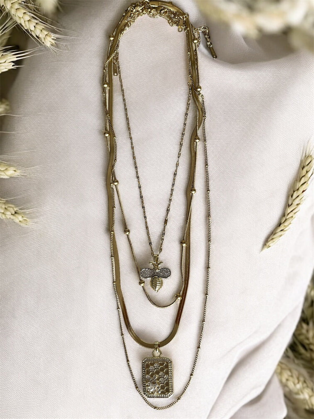Werta Çelik Gold Çoklu Kolye